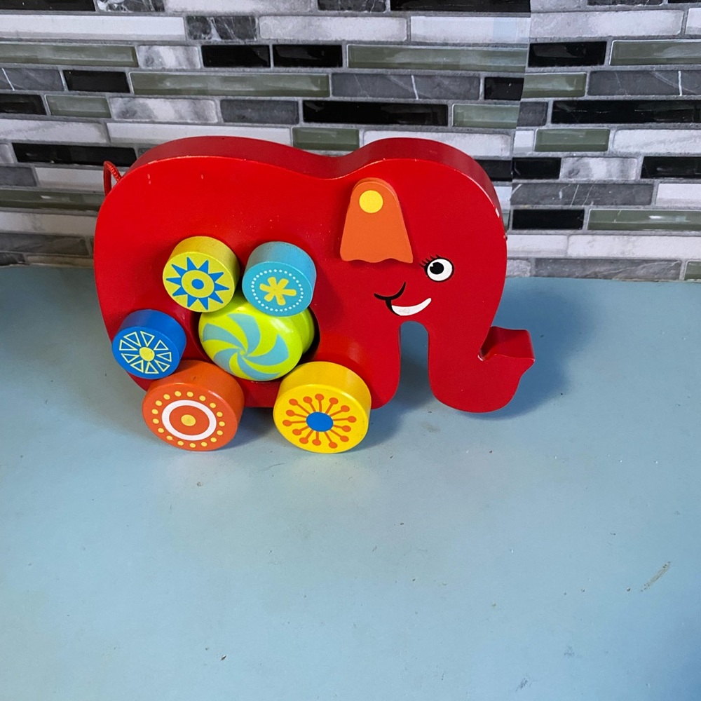 Wooden circus elephant. Vintage